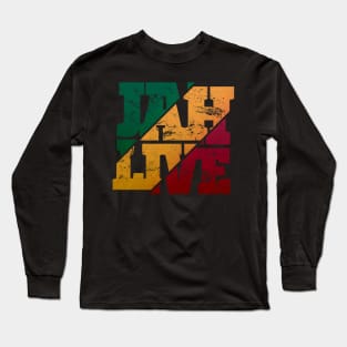 Jah Live Rasta Colors Distressed Reggae Long Sleeve T-Shirt